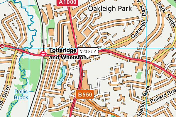 N20 8UZ map - OS VectorMap District (Ordnance Survey) N20 8UZ map - OS VectorMap District (Ordnance Survey)