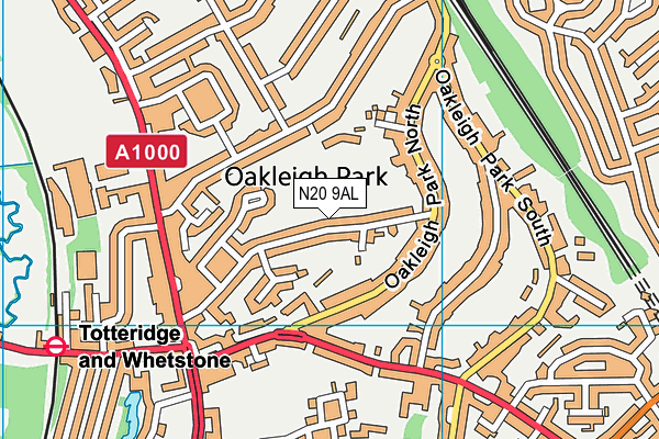 N20 9AL map - OS VectorMap District (Ordnance Survey) N20 9AL map - OS VectorMap District (Ordnance Survey)
