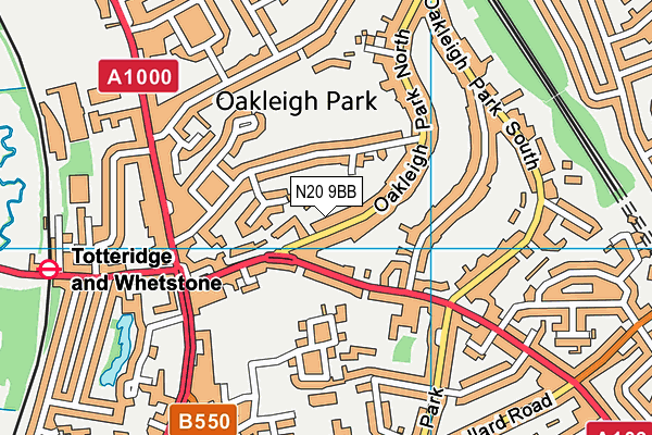 N20 9BB map - OS VectorMap District (Ordnance Survey) N20 9BB map - OS VectorMap District (Ordnance Survey)