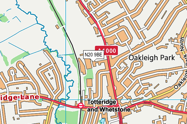 N20 9BE map - OS VectorMap District (Ordnance Survey) N20 9BE map - OS VectorMap District (Ordnance Survey)