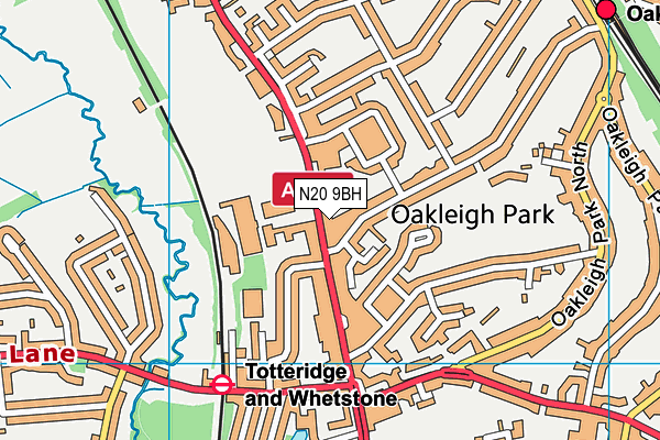 N20 9BH map - OS VectorMap District (Ordnance Survey)