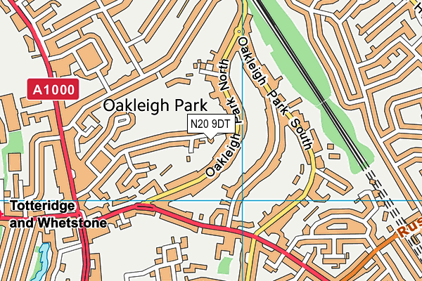 N20 9DT map - OS VectorMap District (Ordnance Survey)