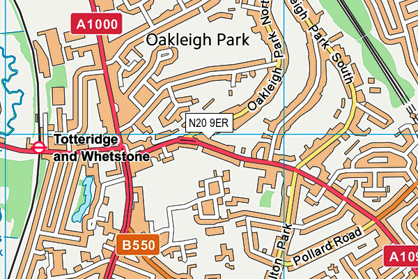 N20 9ER map - OS VectorMap District (Ordnance Survey) N20 9ER map - OS VectorMap District (Ordnance Survey)