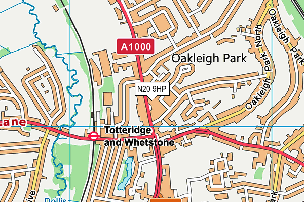 N20 9HP map - OS VectorMap District (Ordnance Survey) N20 9HP map - OS VectorMap District (Ordnance Survey)