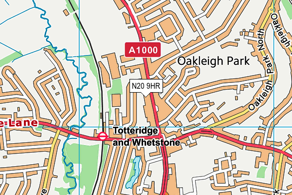 N20 9HR map - OS VectorMap District (Ordnance Survey)
