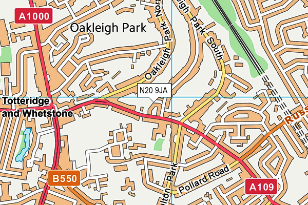 N20 9JA map - OS VectorMap District (Ordnance Survey) N20 9JA map - OS VectorMap District (Ordnance Survey)