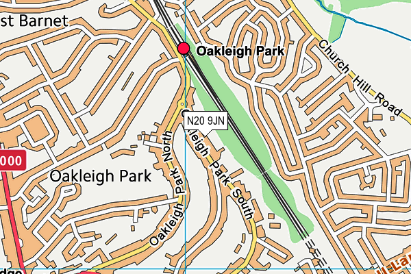 N20 9JN map - OS VectorMap District (Ordnance Survey) N20 9JN map - OS VectorMap District (Ordnance Survey)