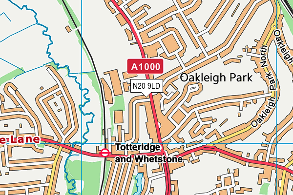 N20 9LD map - OS VectorMap District (Ordnance Survey)