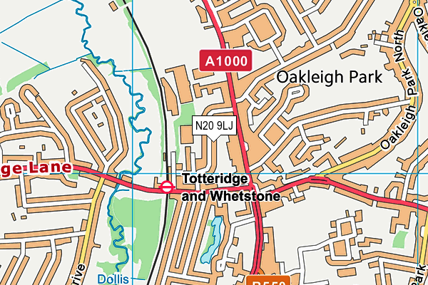 N20 9LJ map - OS VectorMap District (Ordnance Survey)