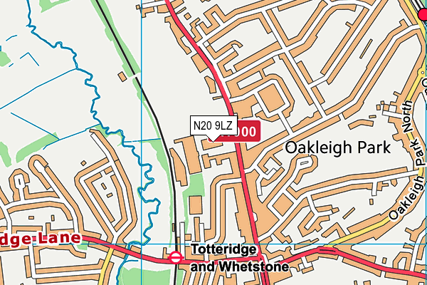 N20 9LZ map - OS VectorMap District (Ordnance Survey)