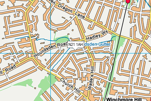 N21 1AH map - OS VectorMap District (Ordnance Survey) N21 1AH map - OS VectorMap District (Ordnance Survey)