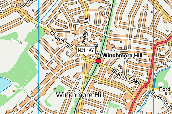 N21 1AY map - OS VectorMap District (Ordnance Survey) N21 1AY map - OS VectorMap District (Ordnance Survey)