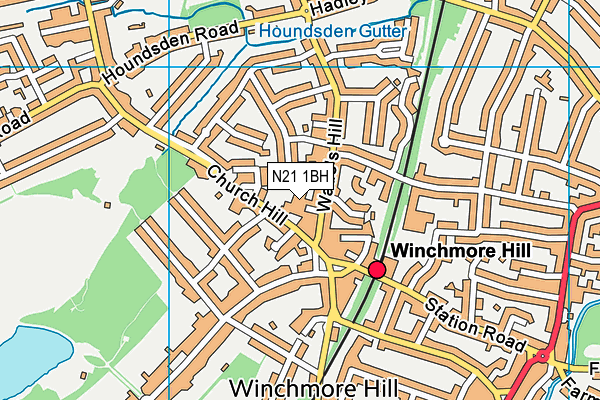 N21 1BH map - OS VectorMap District (Ordnance Survey)
