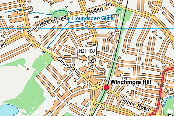 N21 1BJ map - OS VectorMap District (Ordnance Survey) N21 1BJ map - OS VectorMap District (Ordnance Survey)