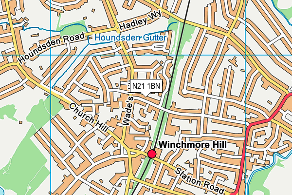 N21 1BN map - OS VectorMap District (Ordnance Survey)