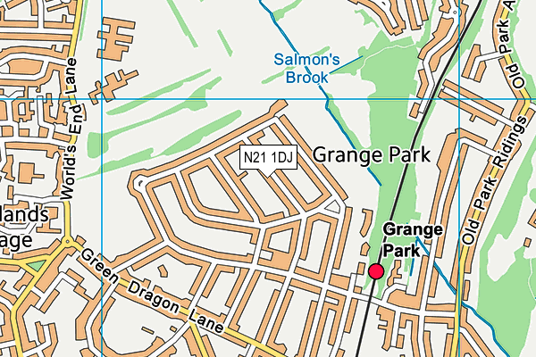 N21 1DJ map - OS VectorMap District (Ordnance Survey) N21 1DJ map - OS VectorMap District (Ordnance Survey)