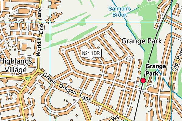 N21 1DR map - OS VectorMap District (Ordnance Survey) N21 1DR map - OS VectorMap District (Ordnance Survey)