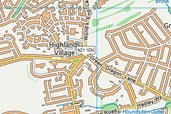 N21 1EN map - OS VectorMap District (Ordnance Survey) N21 1EN map - OS VectorMap District (Ordnance Survey)