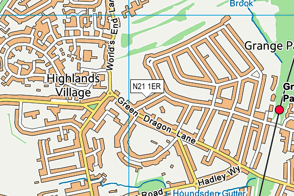 N21 1ER map - OS VectorMap District (Ordnance Survey) N21 1ER map - OS VectorMap District (Ordnance Survey)