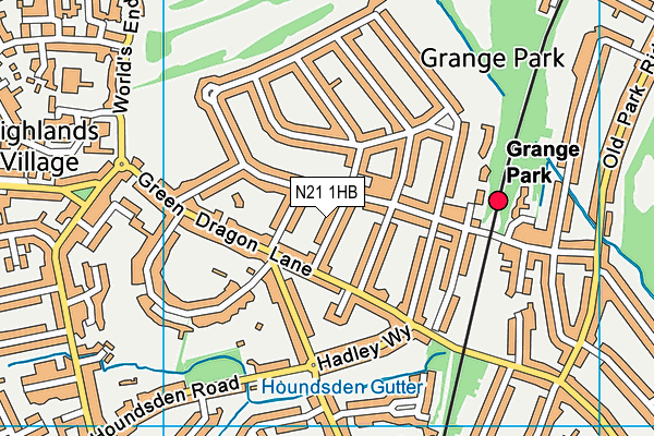 N21 1HB map - OS VectorMap District (Ordnance Survey) N21 1HB map - OS VectorMap District (Ordnance Survey)