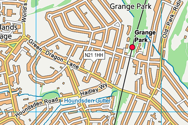 N21 1HH map - OS VectorMap District (Ordnance Survey)