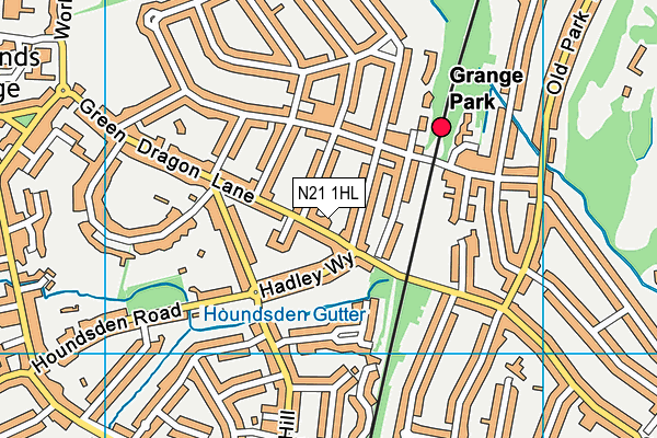 N21 1HL map - OS VectorMap District (Ordnance Survey) N21 1HL map - OS VectorMap District (Ordnance Survey)
