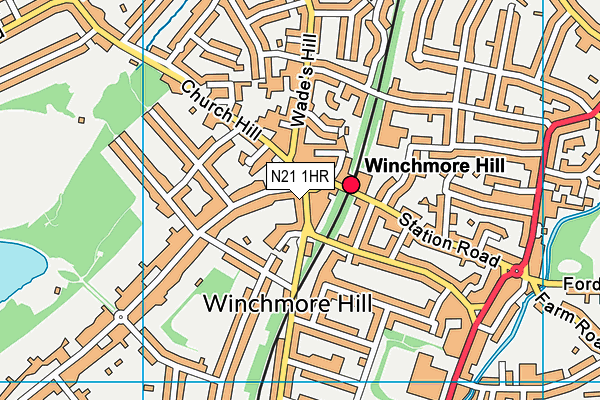 N21 1HR map - OS VectorMap District (Ordnance Survey)