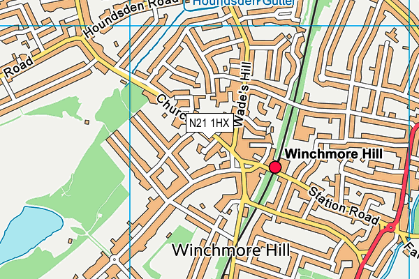 N21 1HX map - OS VectorMap District (Ordnance Survey)