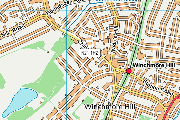 N21 1HZ map - OS VectorMap District (Ordnance Survey)