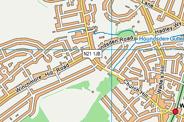 N21 1JB map - OS VectorMap District (Ordnance Survey) N21 1JB map - OS VectorMap District (Ordnance Survey)