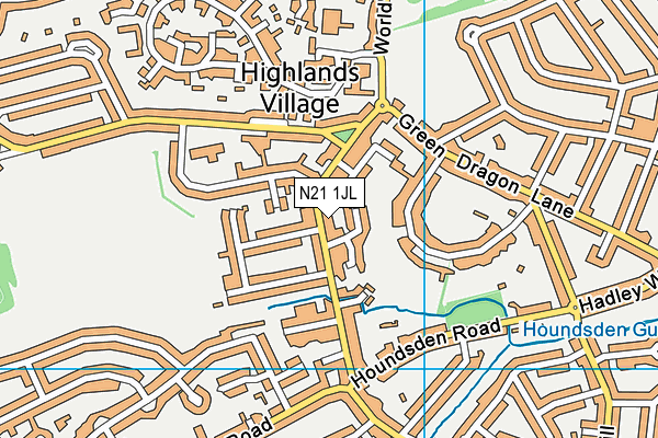 N21 1JL map - OS VectorMap District (Ordnance Survey)