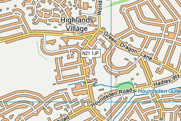 N21 1JP map - OS VectorMap District (Ordnance Survey) N21 1JP map - OS VectorMap District (Ordnance Survey)