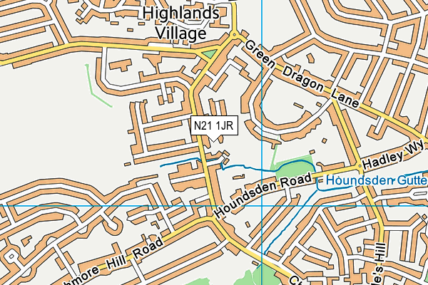 N21 1JR map - OS VectorMap District (Ordnance Survey) N21 1JR map - OS VectorMap District (Ordnance Survey)