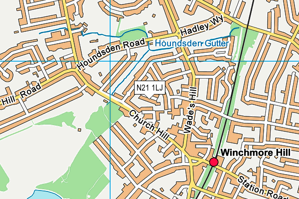 N21 1LJ map - OS VectorMap District (Ordnance Survey)