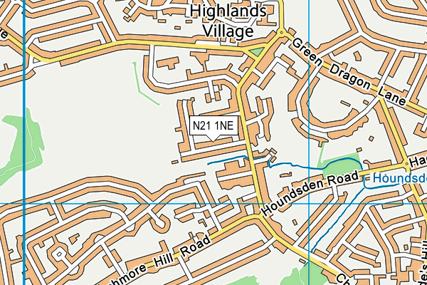 N21 1NE map - OS VectorMap District (Ordnance Survey) N21 1NE map - OS VectorMap District (Ordnance Survey)