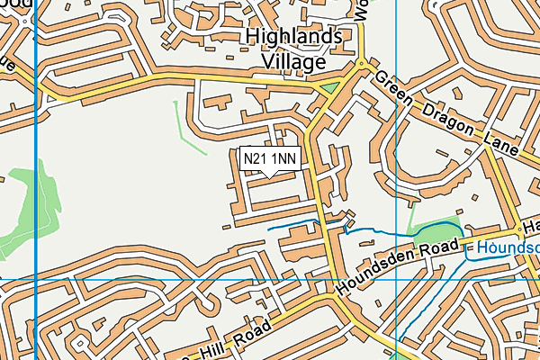 N21 1NN map - OS VectorMap District (Ordnance Survey)