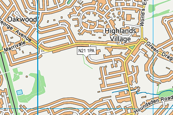 N21 1PA map - OS VectorMap District (Ordnance Survey) N21 1PA map - OS VectorMap District (Ordnance Survey)