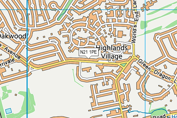N21 1PE map - OS VectorMap District (Ordnance Survey) N21 1PE map - OS VectorMap District (Ordnance Survey)