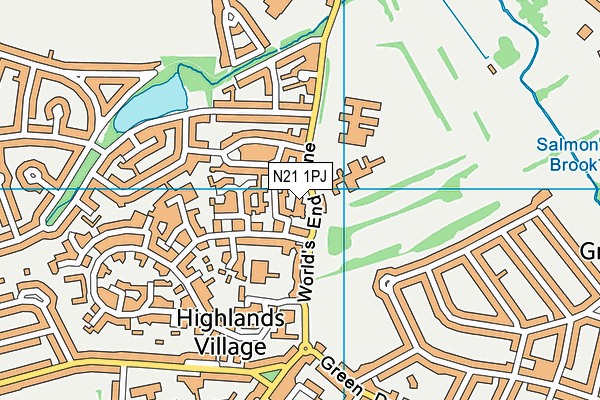 N21 1PJ map - OS VectorMap District (Ordnance Survey) N21 1PJ map - OS VectorMap District (Ordnance Survey)