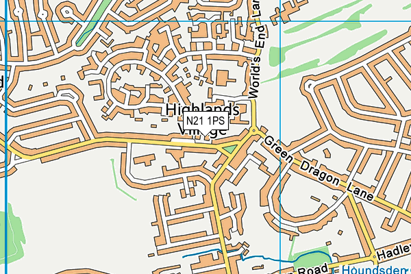 N21 1PS map - OS VectorMap District (Ordnance Survey) N21 1PS map - OS VectorMap District (Ordnance Survey)