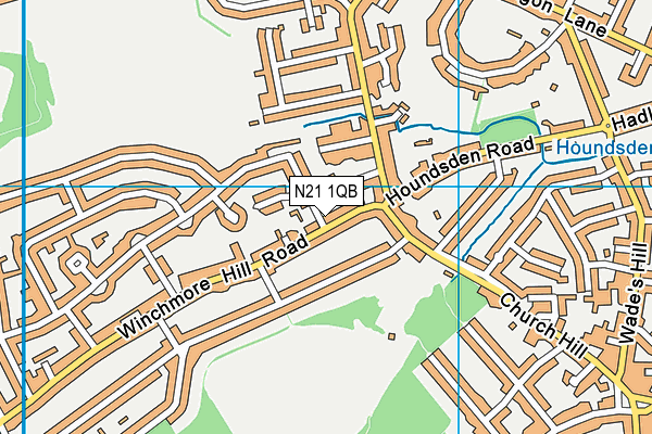 N21 1QB map - OS VectorMap District (Ordnance Survey)