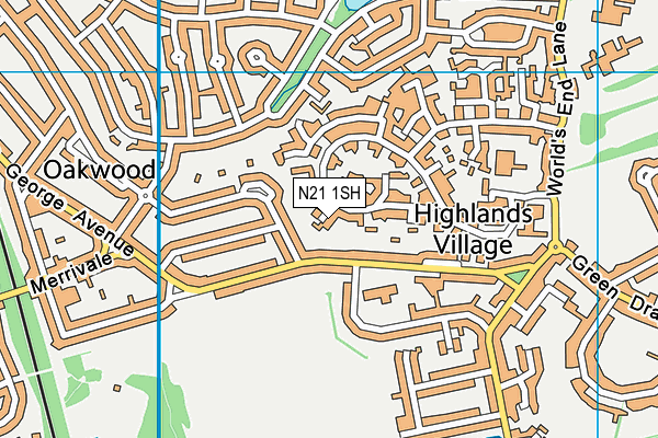 N21 1SH map - OS VectorMap District (Ordnance Survey) N21 1SH map - OS VectorMap District (Ordnance Survey)