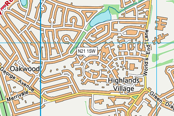 N21 1SW map - OS VectorMap District (Ordnance Survey) N21 1SW map - OS VectorMap District (Ordnance Survey)