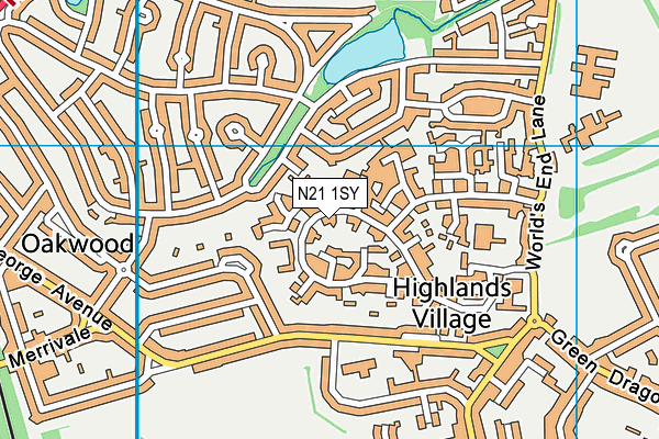 N21 1SY map - OS VectorMap District (Ordnance Survey) N21 1SY map - OS VectorMap District (Ordnance Survey)