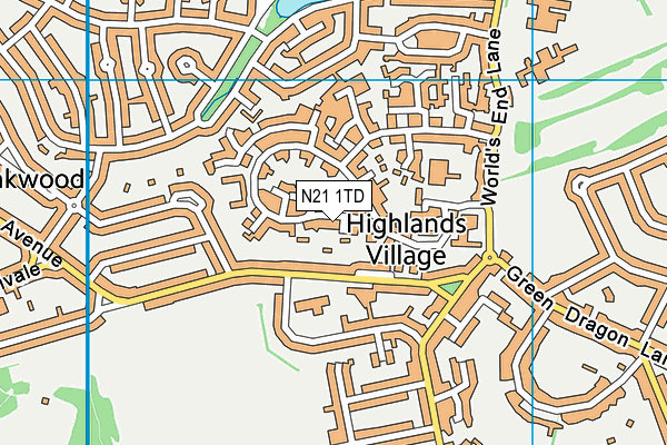 N21 1TD map - OS VectorMap District (Ordnance Survey) N21 1TD map - OS VectorMap District (Ordnance Survey)