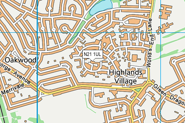 N21 1UL map - OS VectorMap District (Ordnance Survey) N21 1UL map - OS VectorMap District (Ordnance Survey)