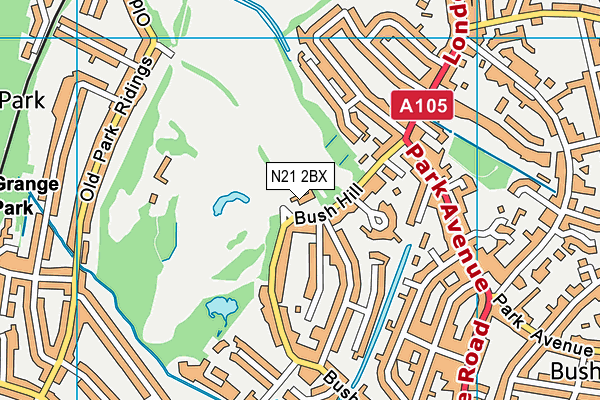 N21 2BX map - OS VectorMap District (Ordnance Survey) N21 2BX map - OS VectorMap District (Ordnance Survey)