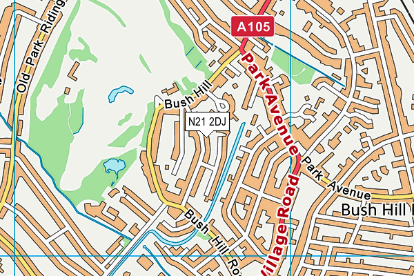 N21 2DJ map - OS VectorMap District (Ordnance Survey)