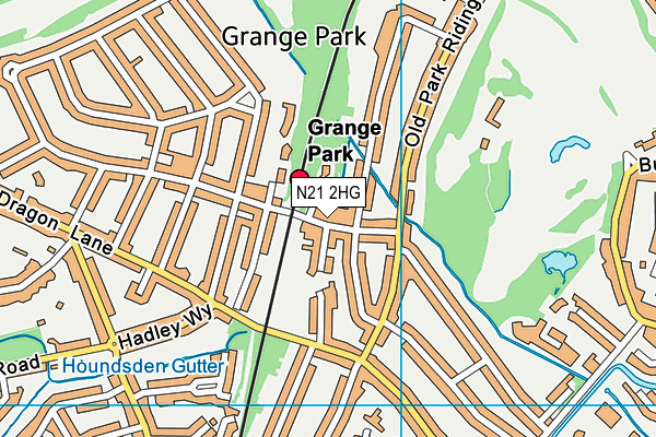 N21 2HG map - OS VectorMap District (Ordnance Survey) N21 2HG map - OS VectorMap District (Ordnance Survey)