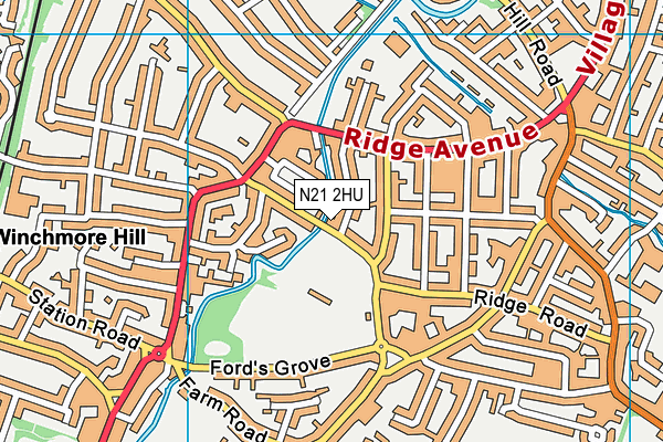 N21 2HU map - OS VectorMap District (Ordnance Survey)